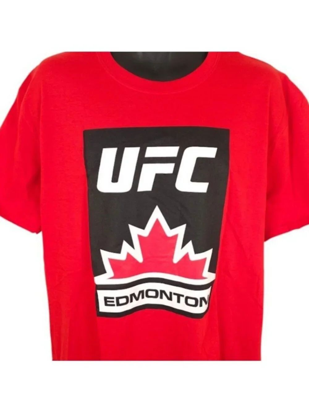 UFC Edmonton T Shirt Mens Size XL Red MMA Mixed Martial Arts Maple Leaf
